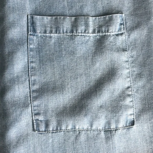 Embroidered Denim Duster with Cross Design - Picture 4 of 8